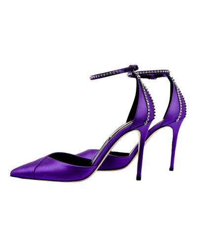 CRYSTAL 100mm Purple satin shoes with crystals - SHAMA - Modalova