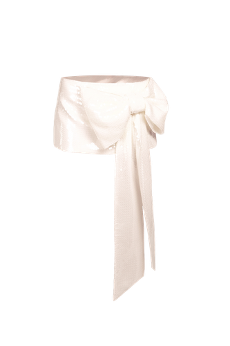 Ivory bow sequins mini skirt - Compte Spain - Modalova