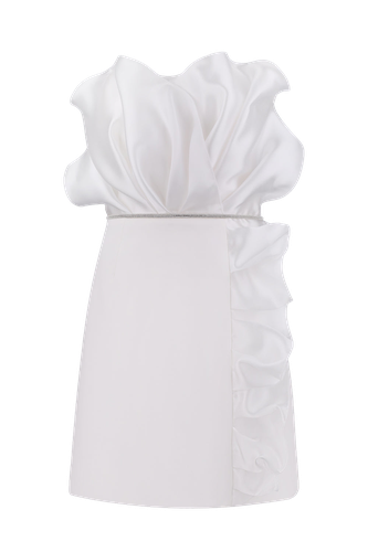 Draped mini dress - Total White - Modalova
