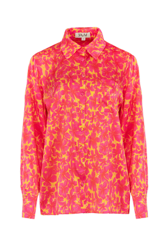 Oversized silk shirt in Hibiscus Print - JAAF - Modalova