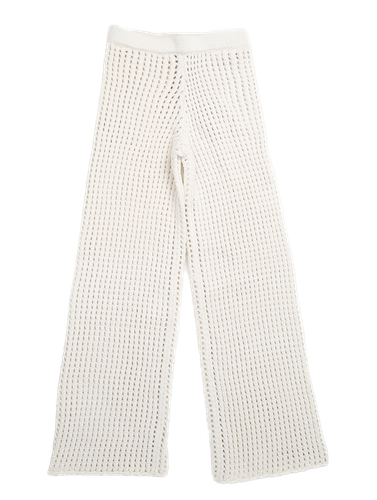 MARYAM Open-knit pants ecru - Leap Concept - Modalova