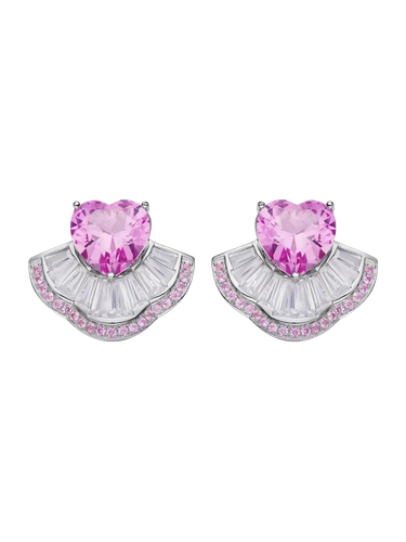 Emilia Heart Earrings (Pink) (Final Sale) - Nana Jacqueline - Modalova