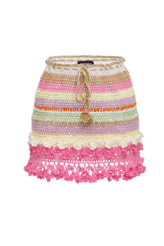 Malva Multicolor Handmade Crochet Mini Skirt - ANDREEVA - Modalova