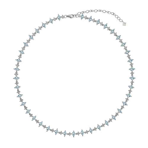 The Diamond and Sapphire Harlequin Choker - Aquamarine - LeBlanc - Modalova