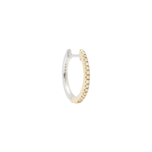 HOOP WHITE DIAMOND & YELLOW/WHITE - 14mm | Women's Earrings - ENNUI - Modalova
