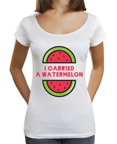 Camiseta Mujer Cuello Ancho Loose Fit I carried a watermelon laTostadora - latostadora.com - Modalova