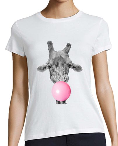 Camiseta mujer jirafa chicle camisa de mujer, blanco, de alta calidad - latostadora.com - Modalova