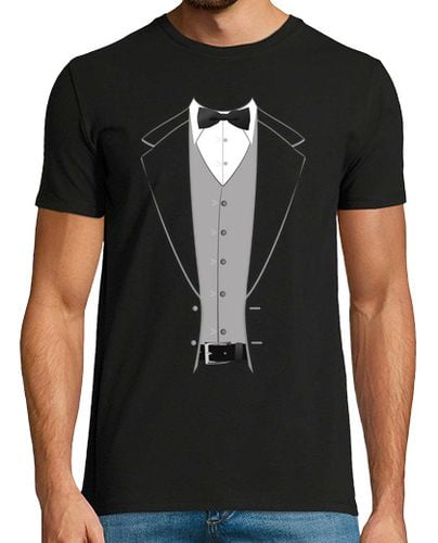 Camiseta Hombre Manga Corta Traje Pajarita Negra laTostadora - latostadora.com - Modalova