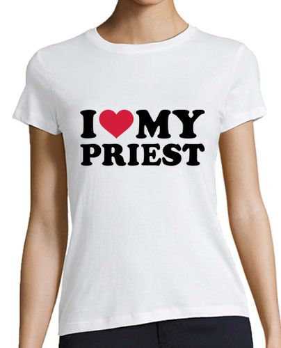 Camiseta mujer amo a mi sacerdote - latostadora.com - Modalova