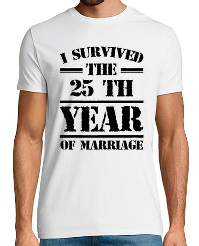 Camiseta Hombre Manga Corta sobreviví el año 25 del matrimonio laTostadora - latostadora.com - Modalova