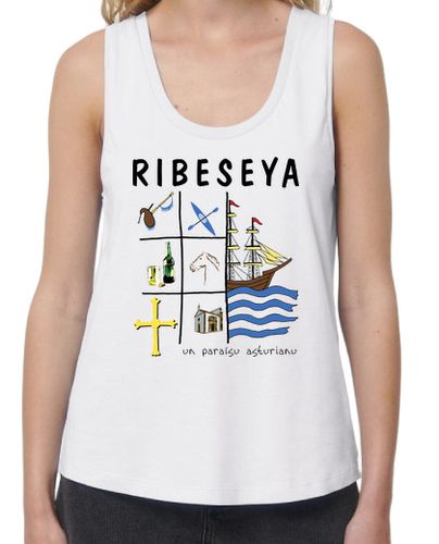 Camiseta mujer Ribeseya - Camiseta de chica de tirantes de corte extra largo y ancho - latostadora.com - Modalova