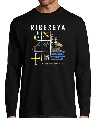 Camiseta Ribeseya fondo oscuro - Camiseta de manga larga - latostadora.com - Modalova