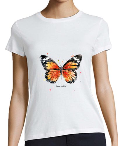 Camiseta mujer Mujer, manga corta, blanca, mariposa - latostadora.com - Modalova