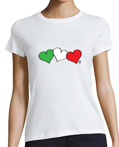 Camiseta mujer CORAZONES BANDERA ITALIANA - latostadora.com - Modalova
