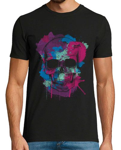 Camiseta Hombre Manga Corta Watercolor Skull laTostadora - latostadora.com - Modalova