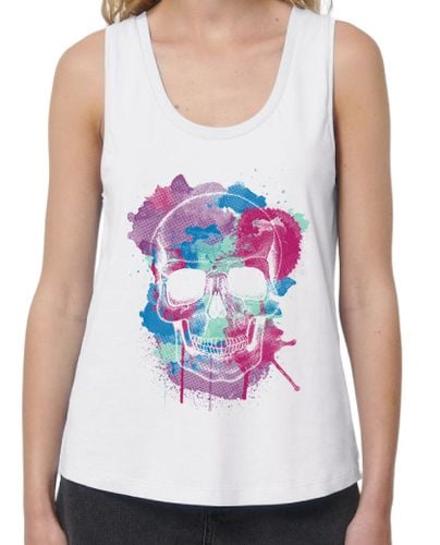 Camiseta Mujer Tirantes Loose Fit Watercolor Skull laTostadora - latostadora.com - Modalova