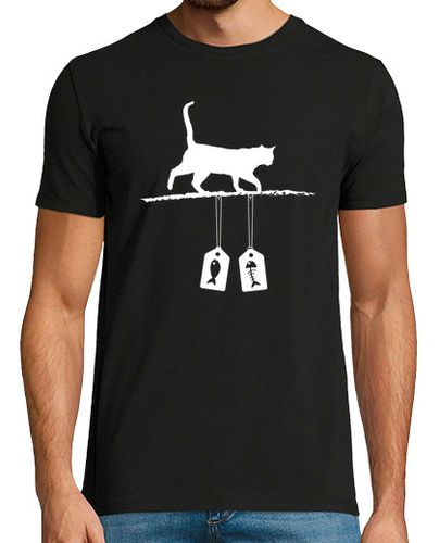 Camiseta silueta del gato - etiquetas de la venta de los pescados - latostadora.com - Modalova