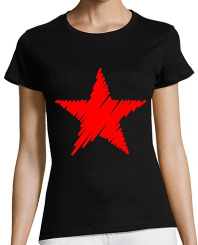 Camiseta Mujer Manga Corta Estrella Roja Trazos laTostadora - latostadora.com - Modalova