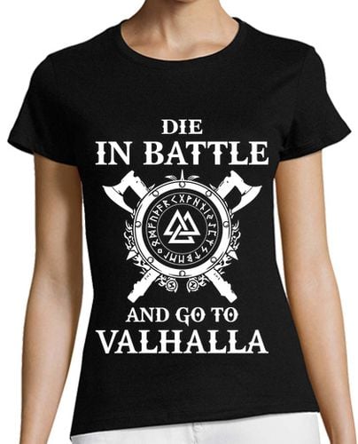 Camiseta Mujer Manga Corta Die in Battle... (Vikings) laTostadora - latostadora.com - Modalova