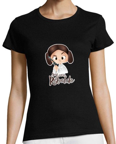 Camiseta mujer Soy una rebelde con filo blanco - Mujer, manga corta, negra, calidad premium - latostadora.com - Modalova