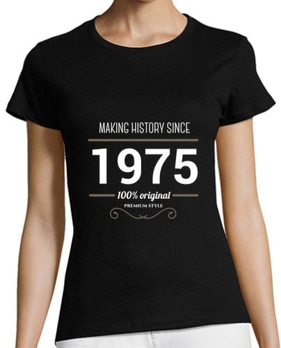 Camiseta Mujer Manga Corta Making history 1975 white text laTostadora - latostadora.com - Modalova