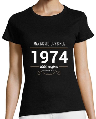 Camiseta mujer Making history 1974 white text - latostadora.com - Modalova