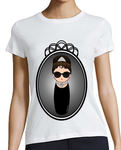 Camiseta mujer Kokeshi Audrey Hepburn con gafas - latostadora.com - Modalova