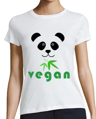 Camiseta mujer panda vegano 1 - latostadora.com - Modalova