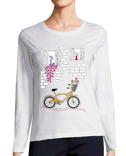 Camiseta Mujer Manga Larga bicicleta con balcón floreado laTostadora - latostadora.com - Modalova