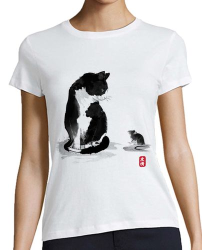 Camiseta Mujer Manga Corta The cat an the little mouse laTostadora - latostadora.com - Modalova