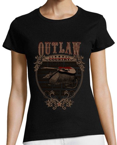 Camiseta mujer Outlaw Country Americana (armadillo con guitarra) - latostadora.com - Modalova