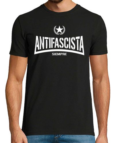 Camiseta Camiseta negra h - Antifascista siempre letras blancas - latostadora.com - Modalova
