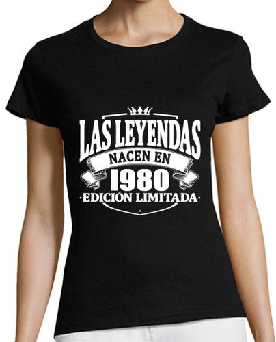 Camiseta mujer las leyendas nacen en 1980 - latostadora.com - Modalova