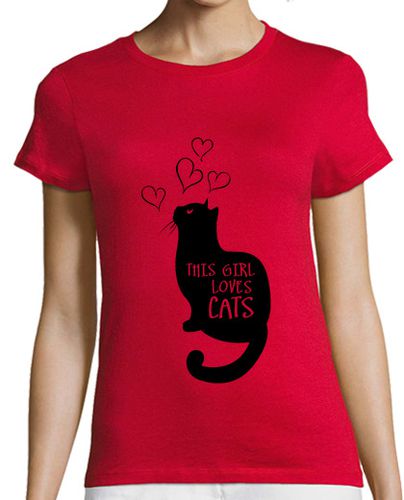 Camiseta Mujer Manga Corta esta muchacha ama gatitos de los gatos laTostadora - latostadora.com - Modalova