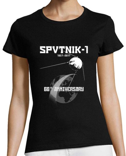 Camiseta Mujer Manga Corta sputnik 60th anniversary artificial eart laTostadora - latostadora.com - Modalova