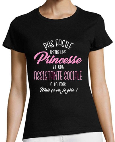 Camiseta mujer princesa y social-assitante - latostadora.com - Modalova