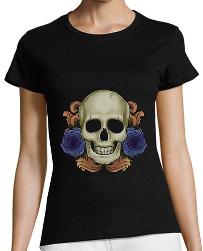 Camiseta Mujer Manga Corta Skull and flowers laTostadora - latostadora.com - Modalova