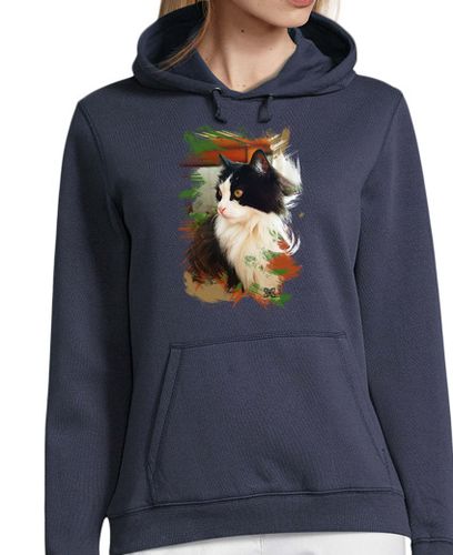 Sudadera Con Capucha Para Mujer Gato pinceladas laTostadora - latostadora.com - Modalova