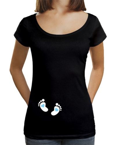 Camiseta mujer Piececitos Blancos Corazón Azul laTostadora - latostadora.com - Modalova