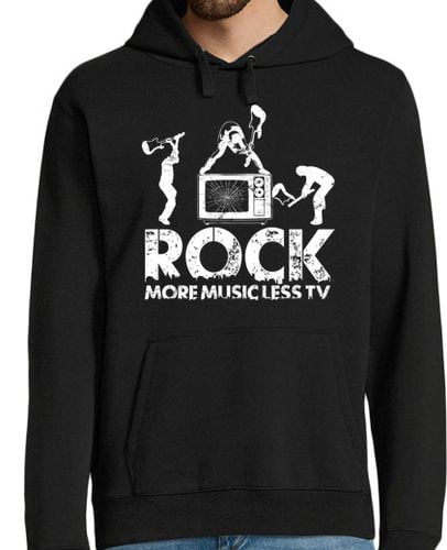 Sudadera Con Capucha Para Hombre Rock - More Music Less TV laTostadora - latostadora.com - Modalova