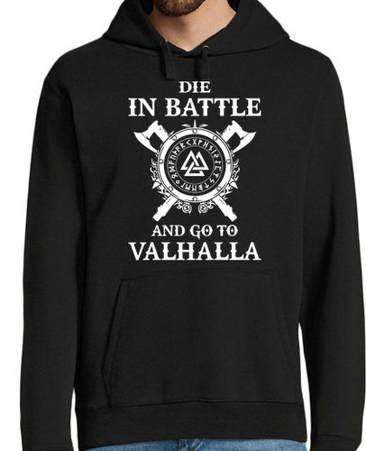 Sudadera Con Capucha Para Hombre Die in Battle... (Vikings) laTostadora - latostadora.com - Modalova