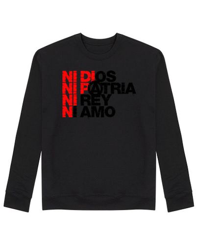 Sudadera Sin Capucha Unisex Ni Dios Patria Rey Amo Bandera CNT laTostadora - latostadora.com - Modalova