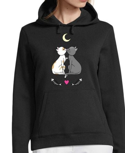 Sudadera Con Capucha Para Mujer Gatos enamorados kawaii laTostadora - latostadora.com - Modalova