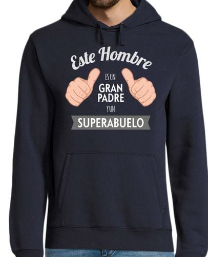 Sudadera Con Capucha Para Hombre Gran Padre y SuperAbuelo (Fondo Oscuro) laTostadora - latostadora.com - Modalova