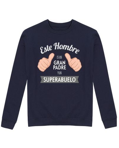 Sudadera Sin Capucha Unisex Gran Padre y SuperAbuelo (Fondo Oscuro) laTostadora - latostadora.com - Modalova