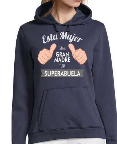 Sudadera Con Capucha Para Mujer Gran Madre y SuperAbuela (Fondo Oscuro) laTostadora - latostadora.com - Modalova