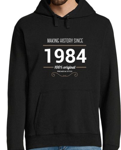 Sudadera Con Capucha Para Hombre Making history 1984 white text laTostadora - latostadora.com - Modalova