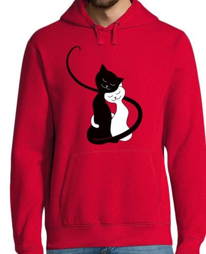 Sudadera Con Capucha Para Hombre Cute Hugging White and Black Cats In Lov laTostadora - latostadora.com - Modalova