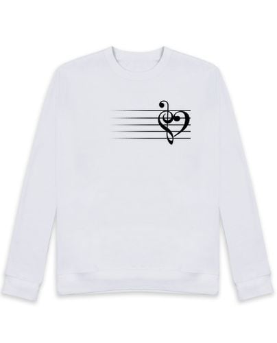 Sudadera Sin Capucha Unisex Music Heart - White Version laTostadora - latostadora.com - Modalova