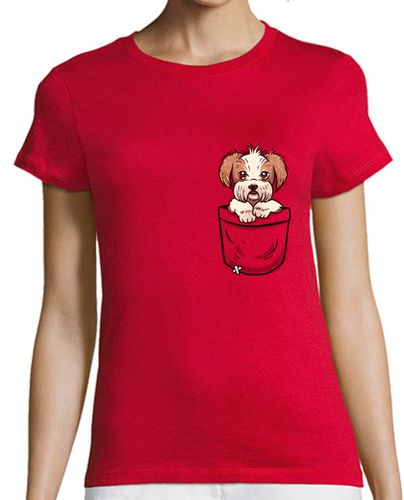 Camiseta Mujer Manga Corta bolsillo shih tzu - camisa de mujer laTostadora - latostadora.com - Modalova